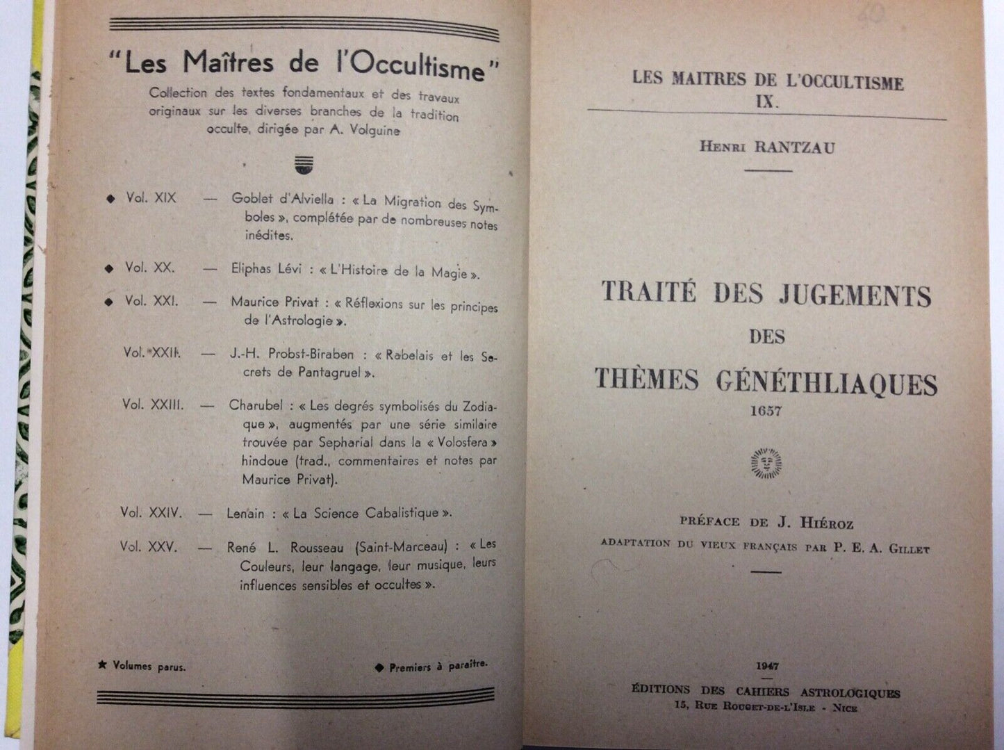 HENRY RANTZAU TRAITÉ JUGEMENTS.SELVA DOMIFICATION.VERDIER QUE DISENT LES ASTRES