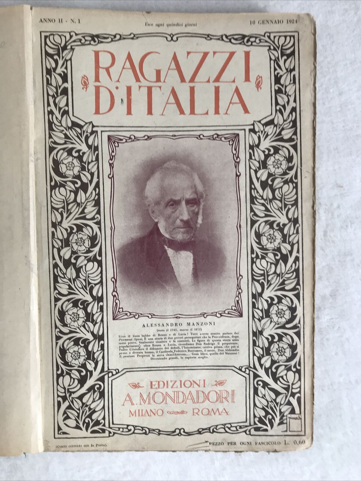 RAGAZZI D'ITALIA, anno II completo, quindicinale 24 numeri.annata 1924 MONDADORI