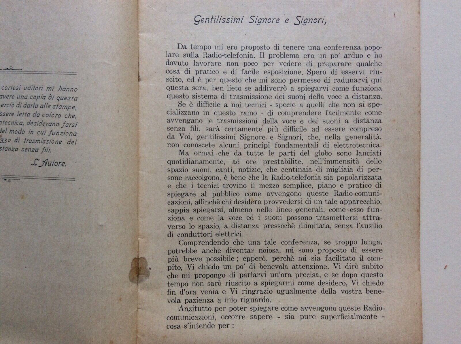 L’ARPA DELL’UNIVERSO, GIUSEPPE ROSTAIN, 1926 polarizzazione radio-telefonia.