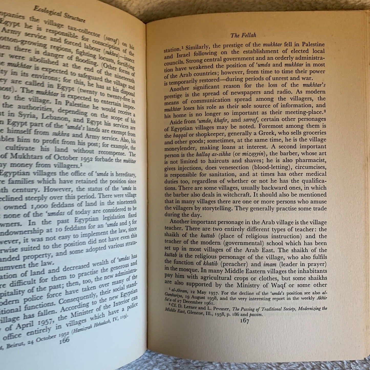 POPULATION AND SOCIETY IN THE ARAB EAST, Gabriel Baer. Routledge and Kegan 1964