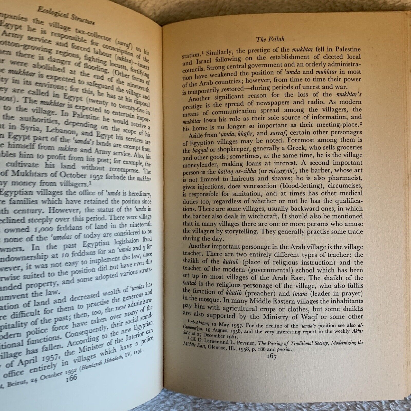 POPULATION AND SOCIETY IN THE ARAB EAST, Gabriel Baer. Routledge and Kegan 1964