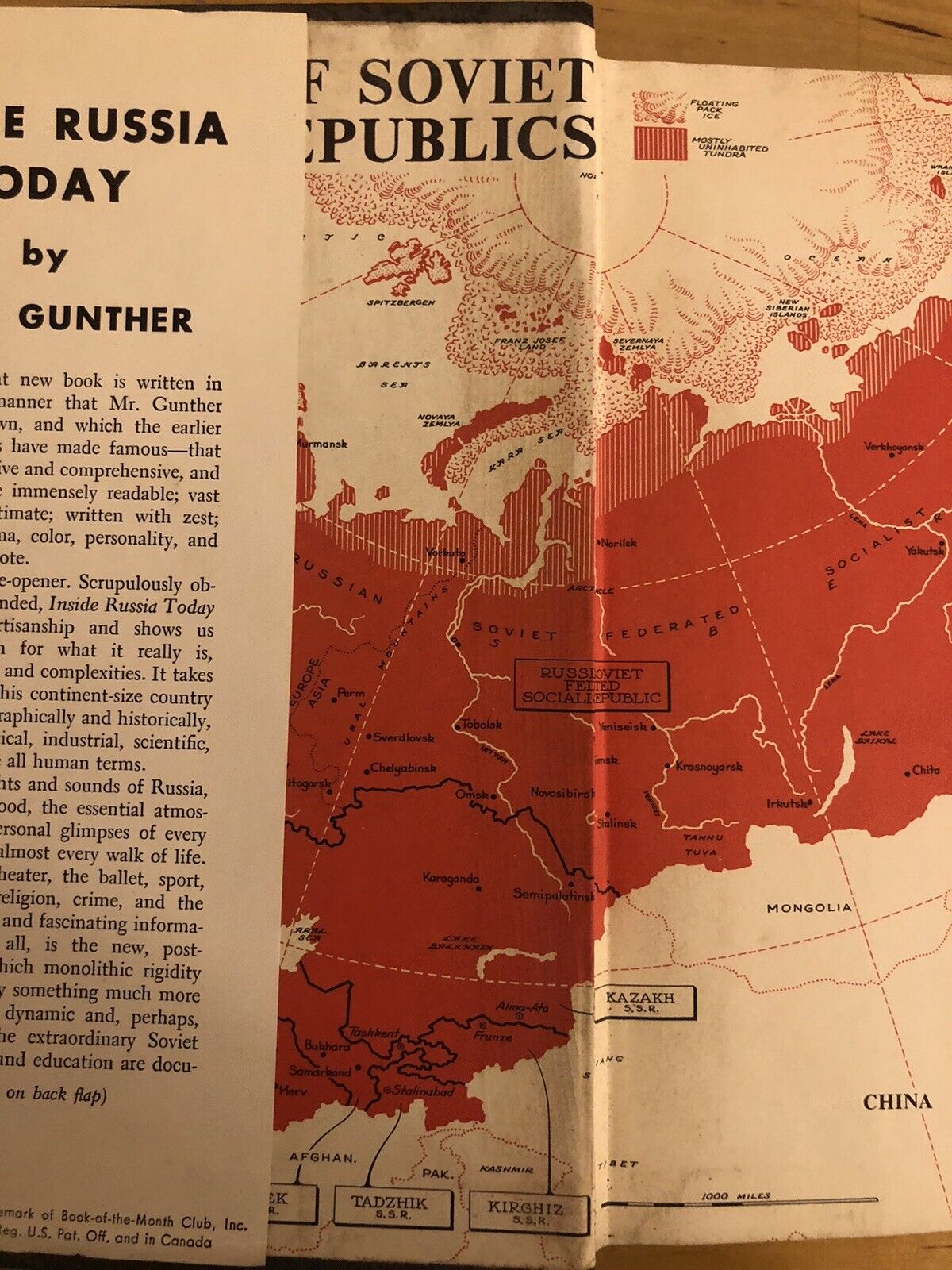INSIDE RUSSIA TODAY - JOHN GUNTHER, HARPER & BROTHERS 1958