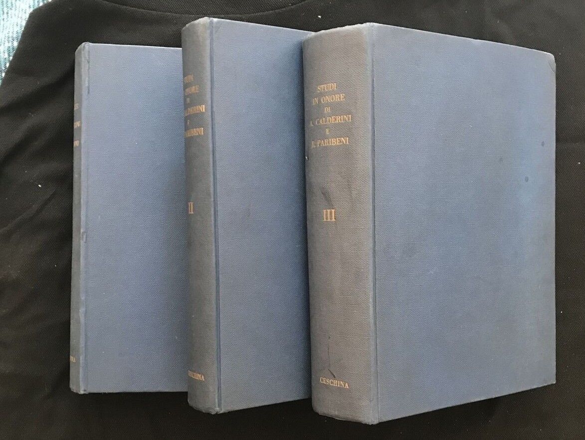 STUDI IN ONORE DI ARISTIDE CALDERINI E R. PARIBENI, Ceschina 3 volumi 1956