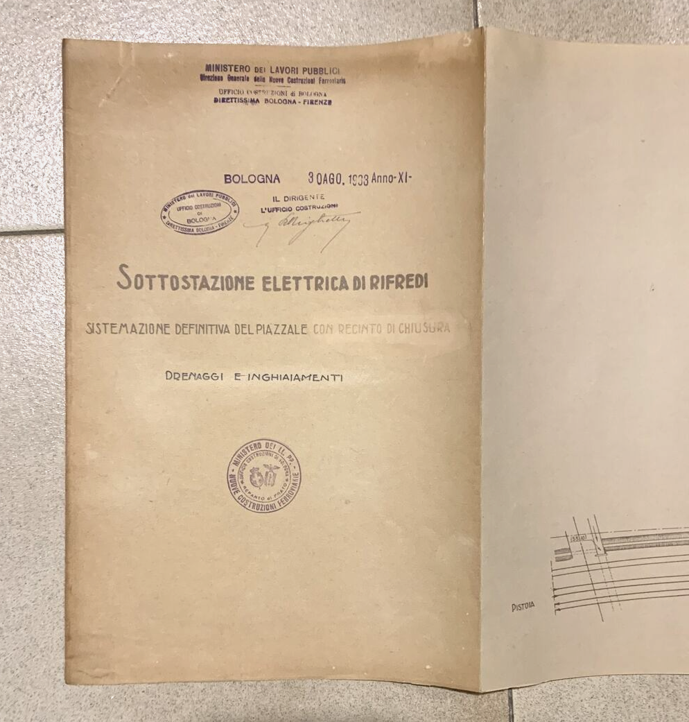 FERROVIE planimetrie FERROVIARIE 1933 linea Bologna Firenze, sottost. Rifredi #
