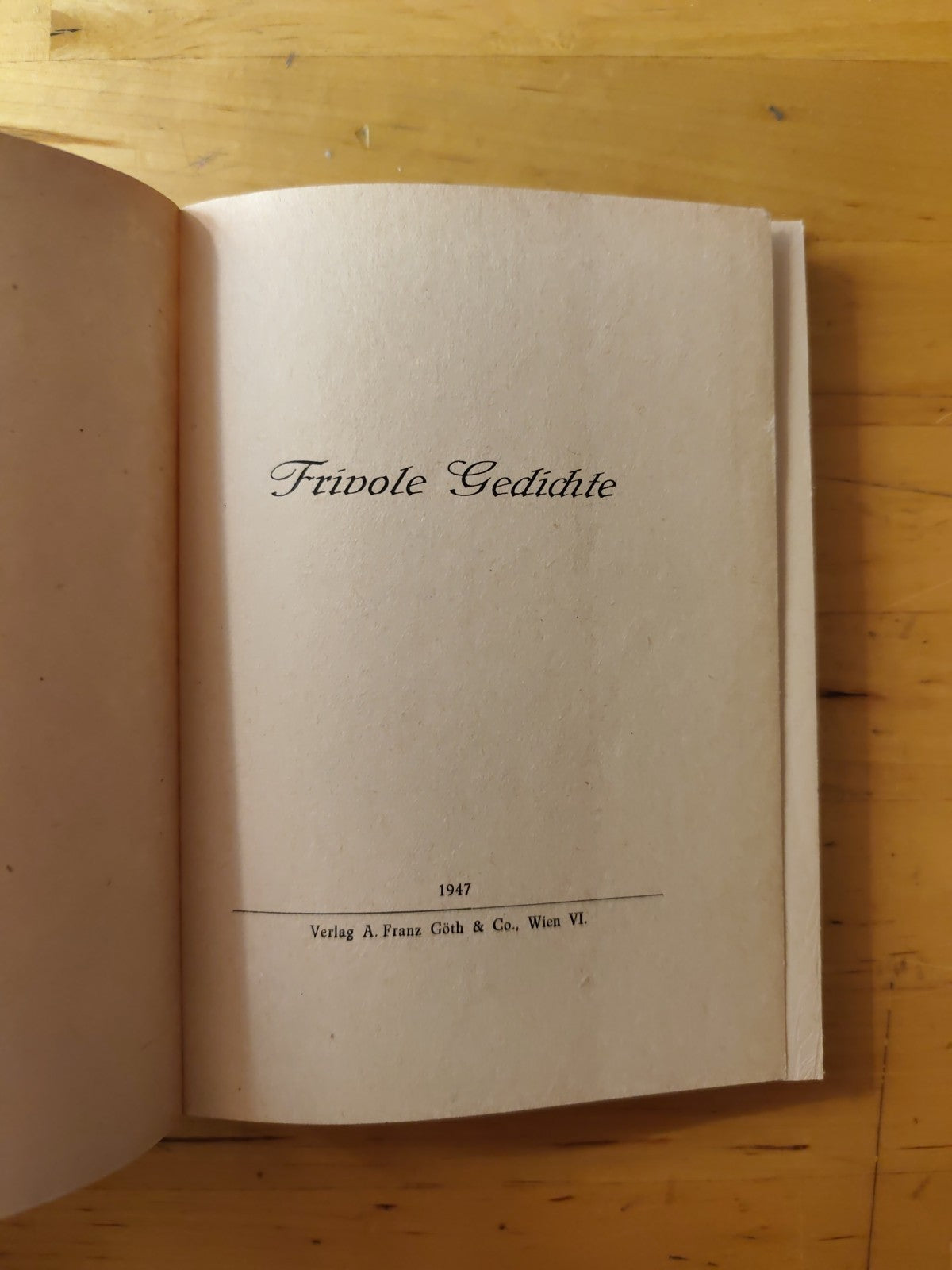 Frivole Gedichte ein malige ausgabe 1947