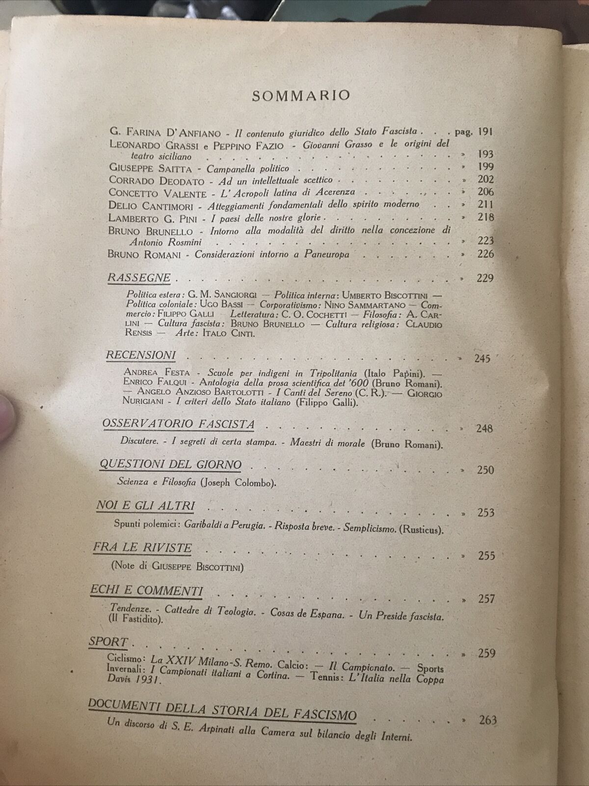VITA NOVA ANNO VII aprile e marzo 1931 2VOLUMI L. ARPINATI università Bologna