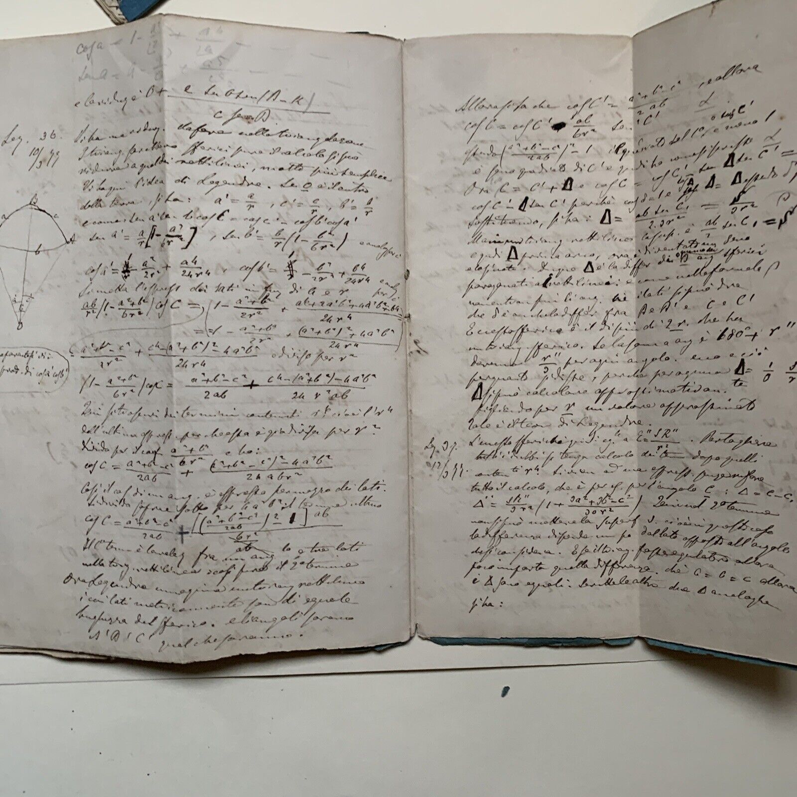 GOBBI BELCREDI Università Pavia 1876, Appunti di suo studente GEODESIA TEORETICA