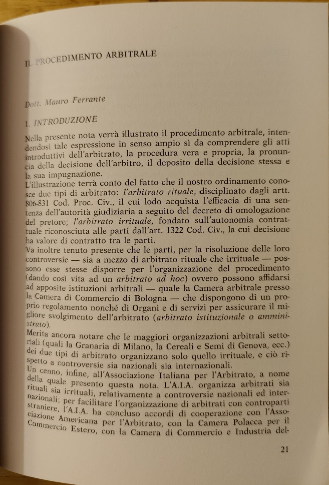 Giornate di studio sull'Arbitrato - Palazzo degli affari Bologna 1979