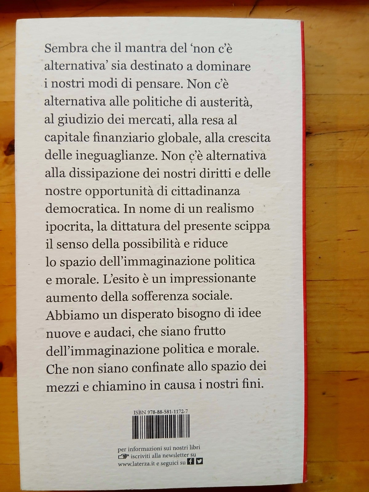 Non c'è alternativa Falso - Salvatore Veca - Laterza 2014