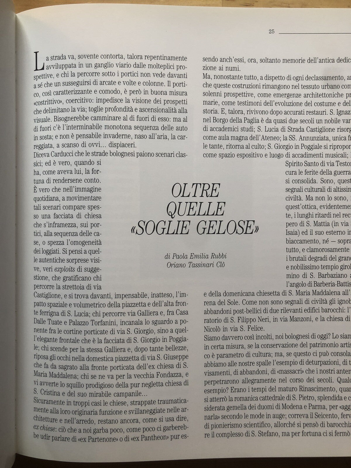 Le chiese di Bologna, L'inchiostroblu, Mario Fanti, Riccomini 1992