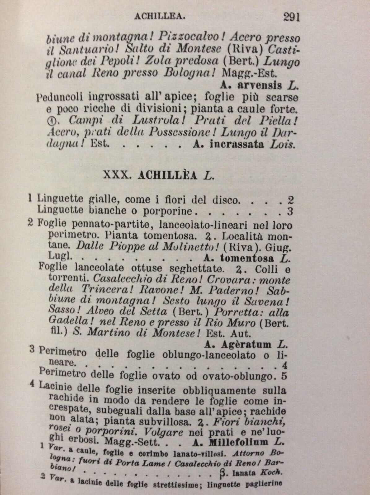 FLORA DELLA PROVINCIA DI BOLOGNA GIROLAMO COCCONI FORNI EDITORE anastatica