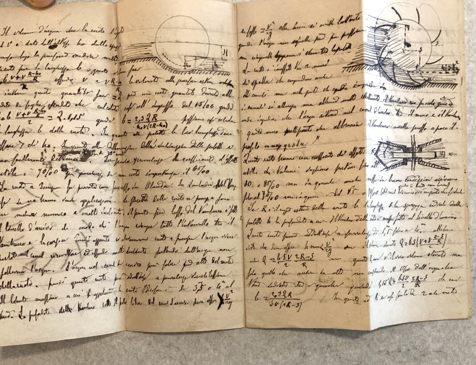 ANTICO MANOSCRITTO DI MECCANICA REAZIONALE 1870 circa #
