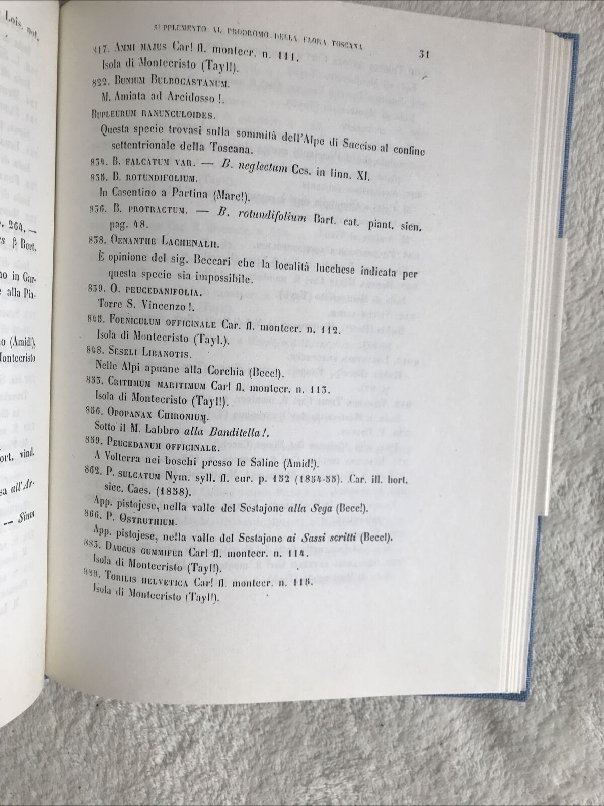 PRODROMO DELLA FLORA TOSCANA T. Caruel A. Forni ed.2 volumi