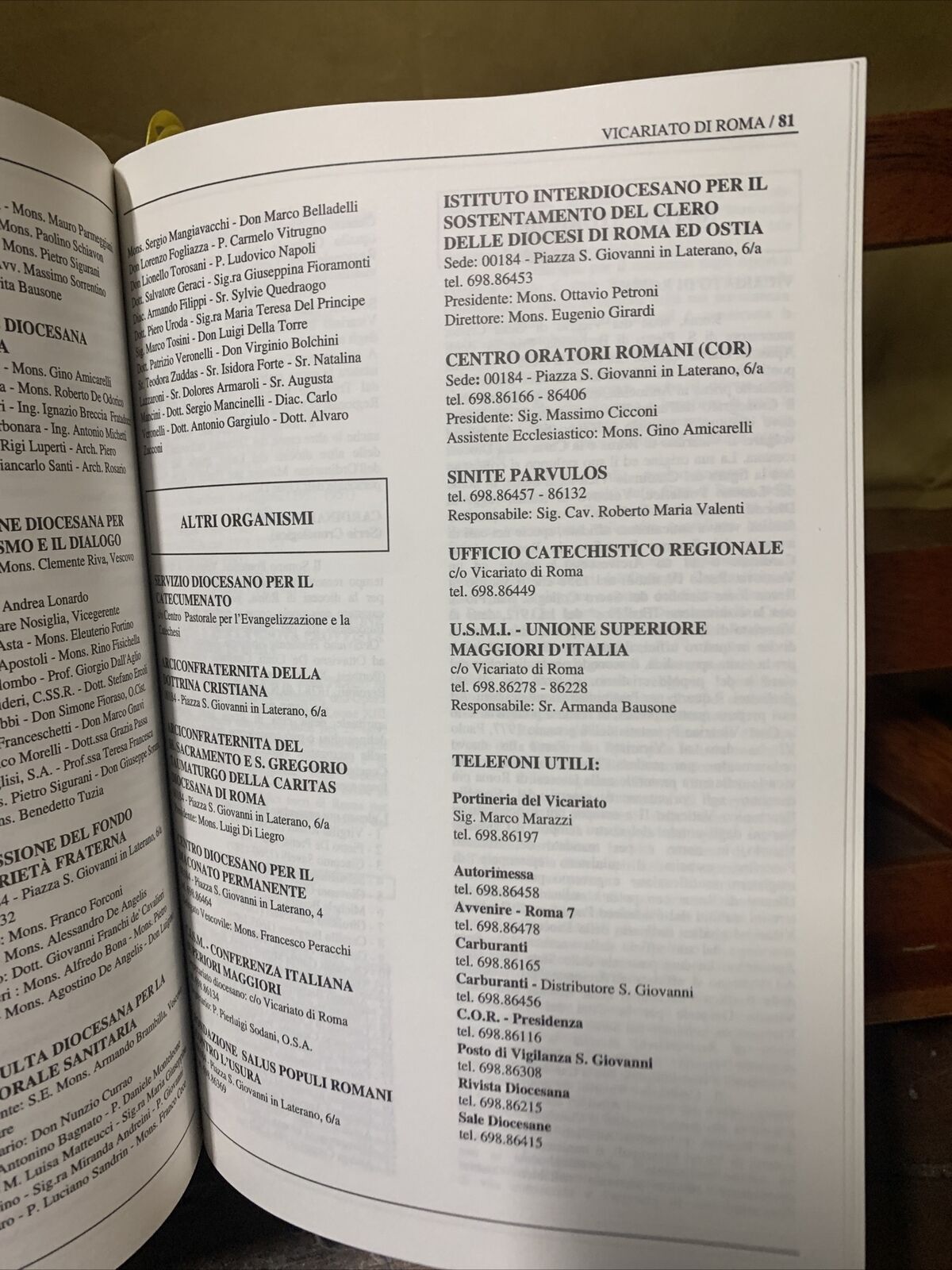 LA DIOCESI DI ROMA - VICARIATO DI ROMA ANNO 1996/1997 #