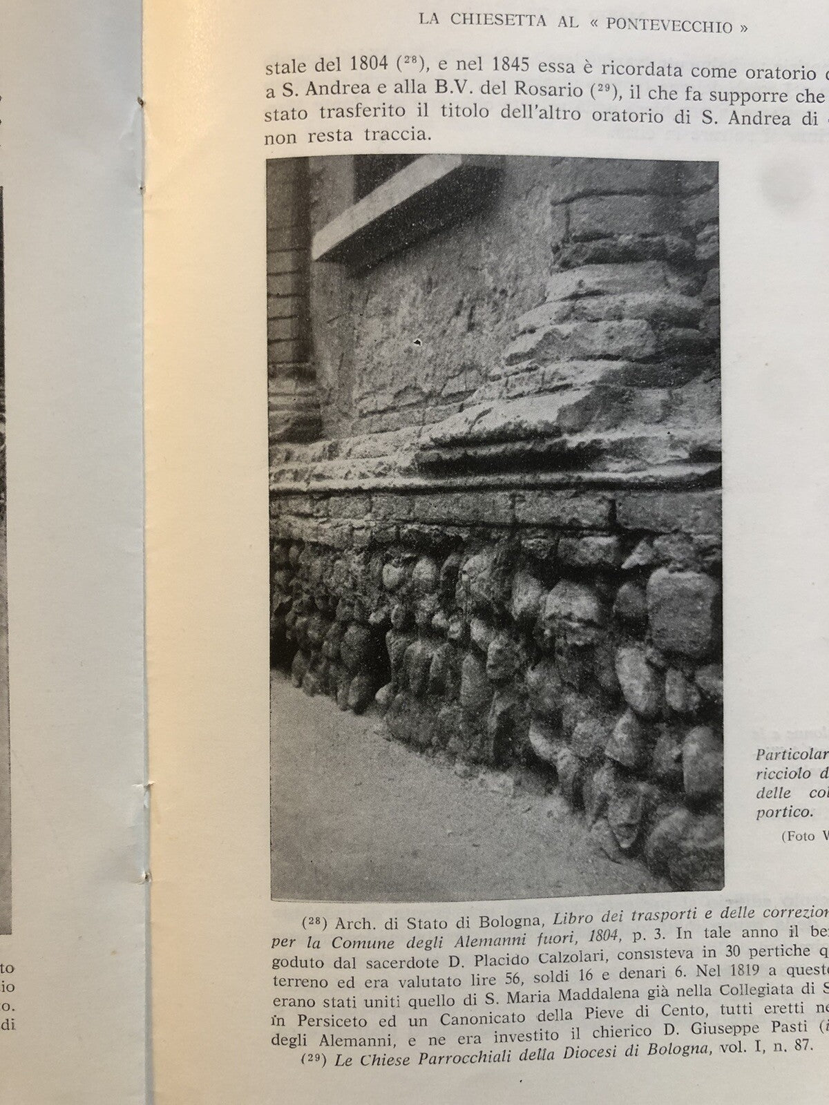 Per la conservazione della chiesetta al Pontevecchio (Bologna) Mario Fanti 1962