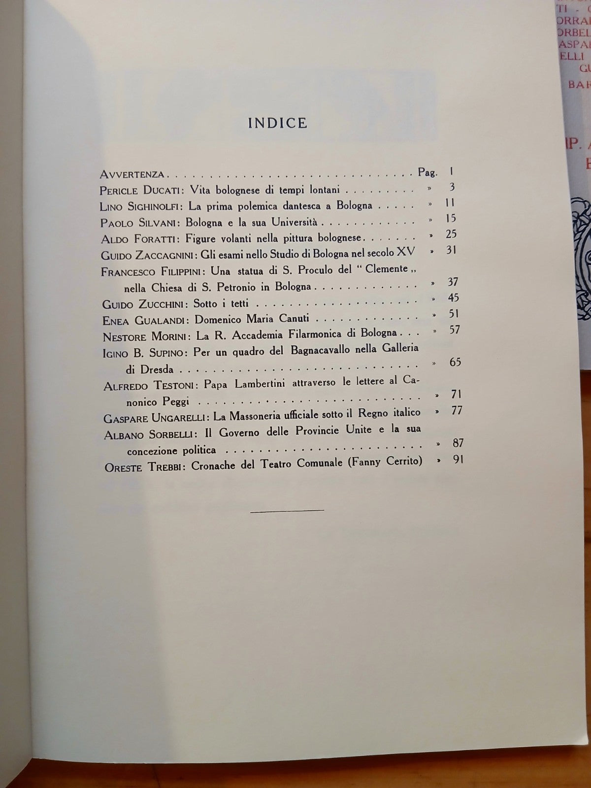 Strenna storica bolognese 1928 - 1929 - 1930. Ristampa Arnaldo forni 1977