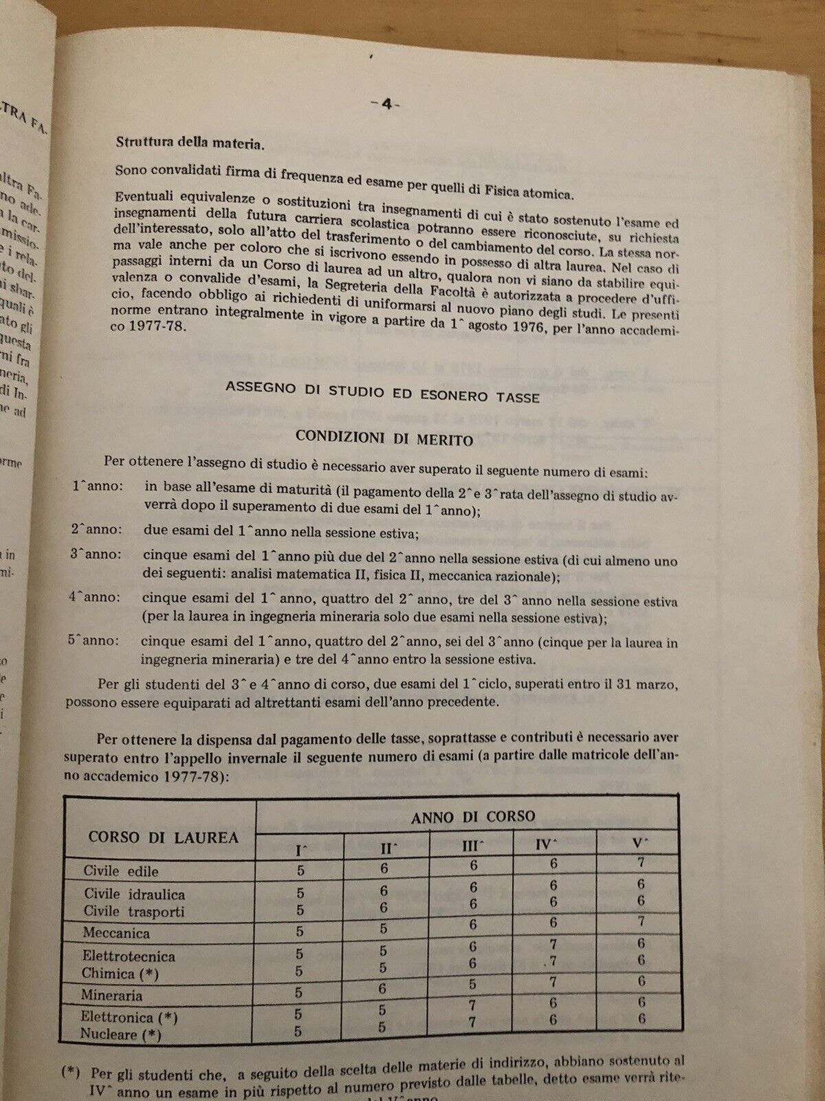 Università di Bologna - Facoltà di ingegneria. anno accademico 1978 1979