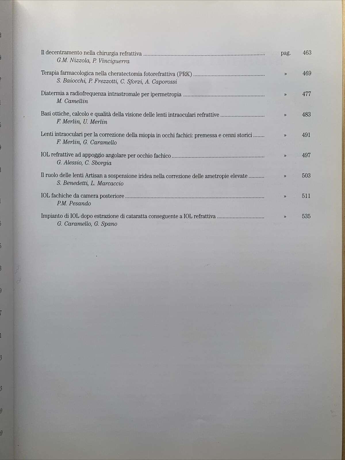 Chirurgia Refrattiva, Principi e Tecniche. Fabiano AICCER, OFTALMOLOGIA - 2000 #