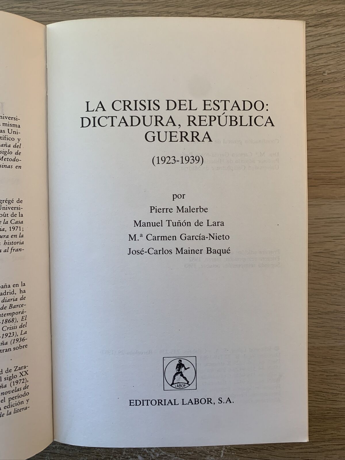 HISTORIA DE ESPAŃA IX LA CRISI DEL ESTADO: DICTATURA REPÚBLICA GUERRA 1923-1939
