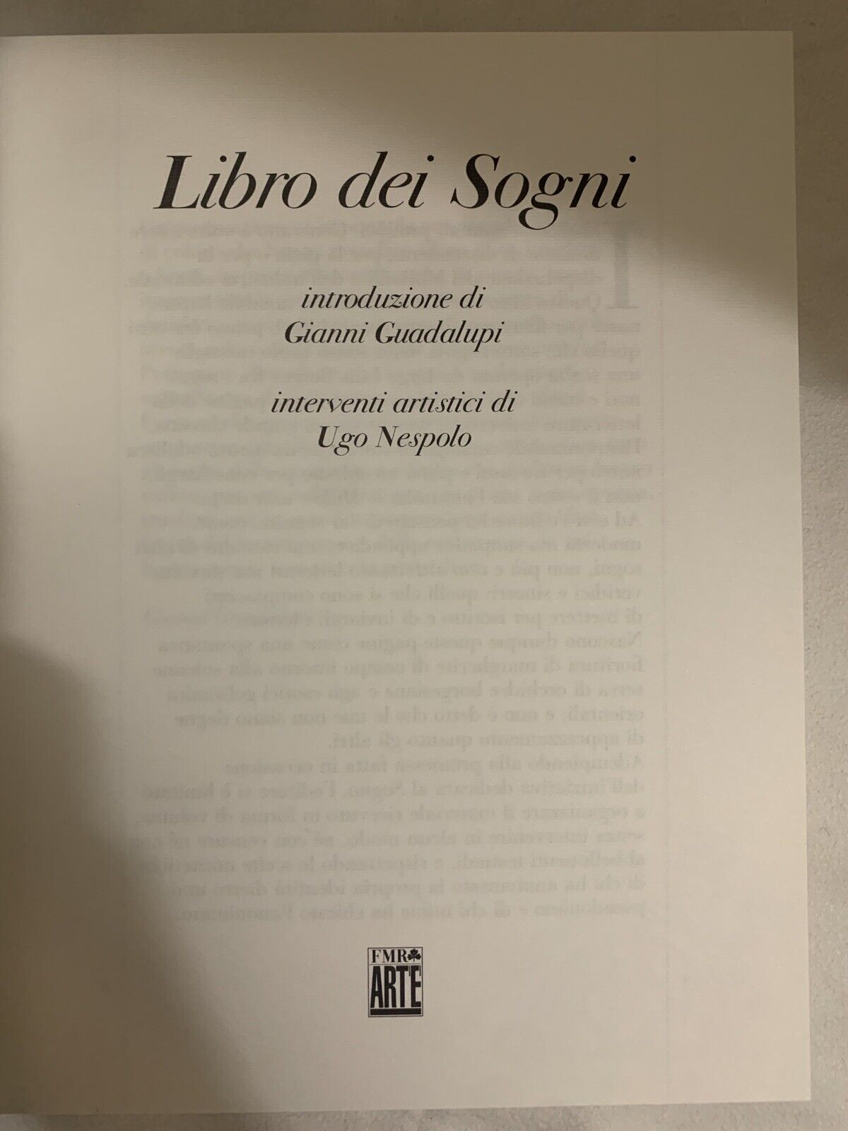 LIBRO DEI SOGNI - FRANCO MARIA RICCI FMR ART'E', UGO NESPOLO G. GUADALUPI