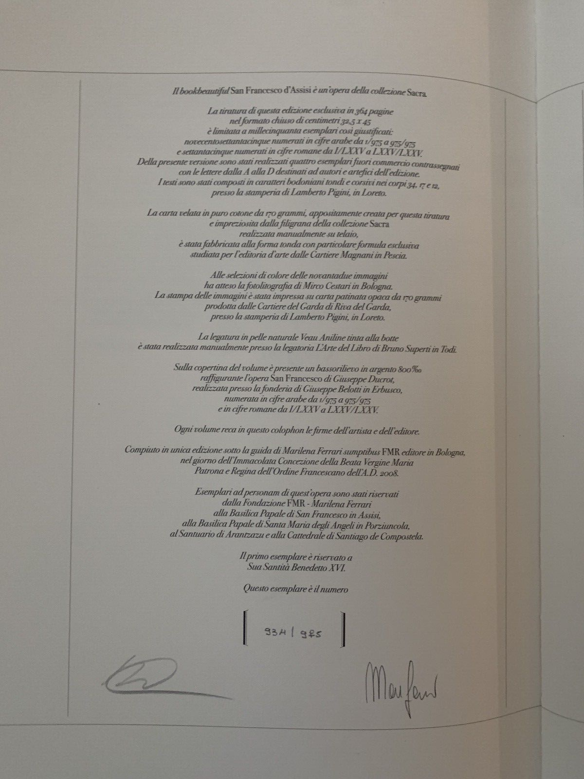 San Francesco D'Assisi, Giuseppe Ducrot. FMR ART'E' 2008 Edizione Pregio