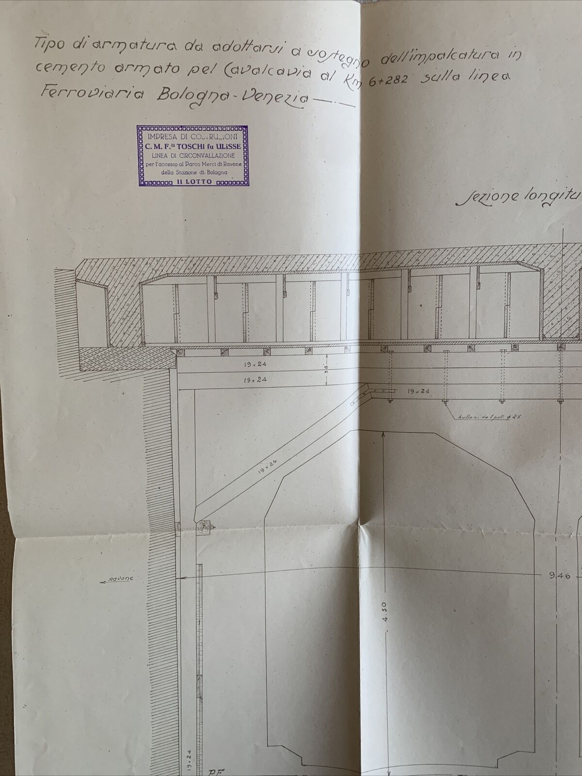 FERROVIE DELLO STATO cavalcavia linea Bologna - Venezia al km 6+282 - SEZIONI #