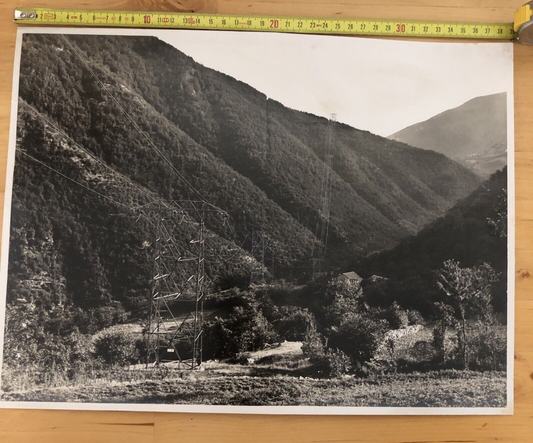 Fotografia antica appennino Bologna / Toscana, Linea elettrica