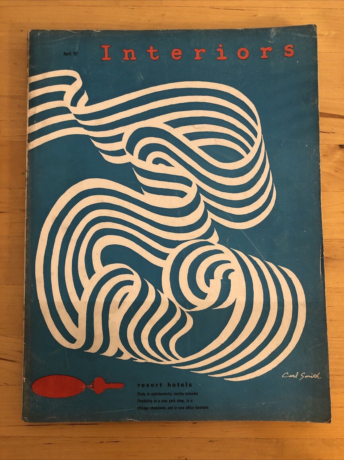 INTERIORS MAGAZINE APRIL 1957 Olga Gueft - Interiors, design, architecture