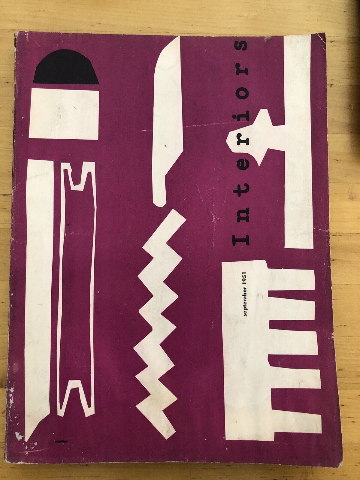 INTERIORS MAGAZINE SEPTEMBER 1951. Interiors, design, architecture. Olga Gueft