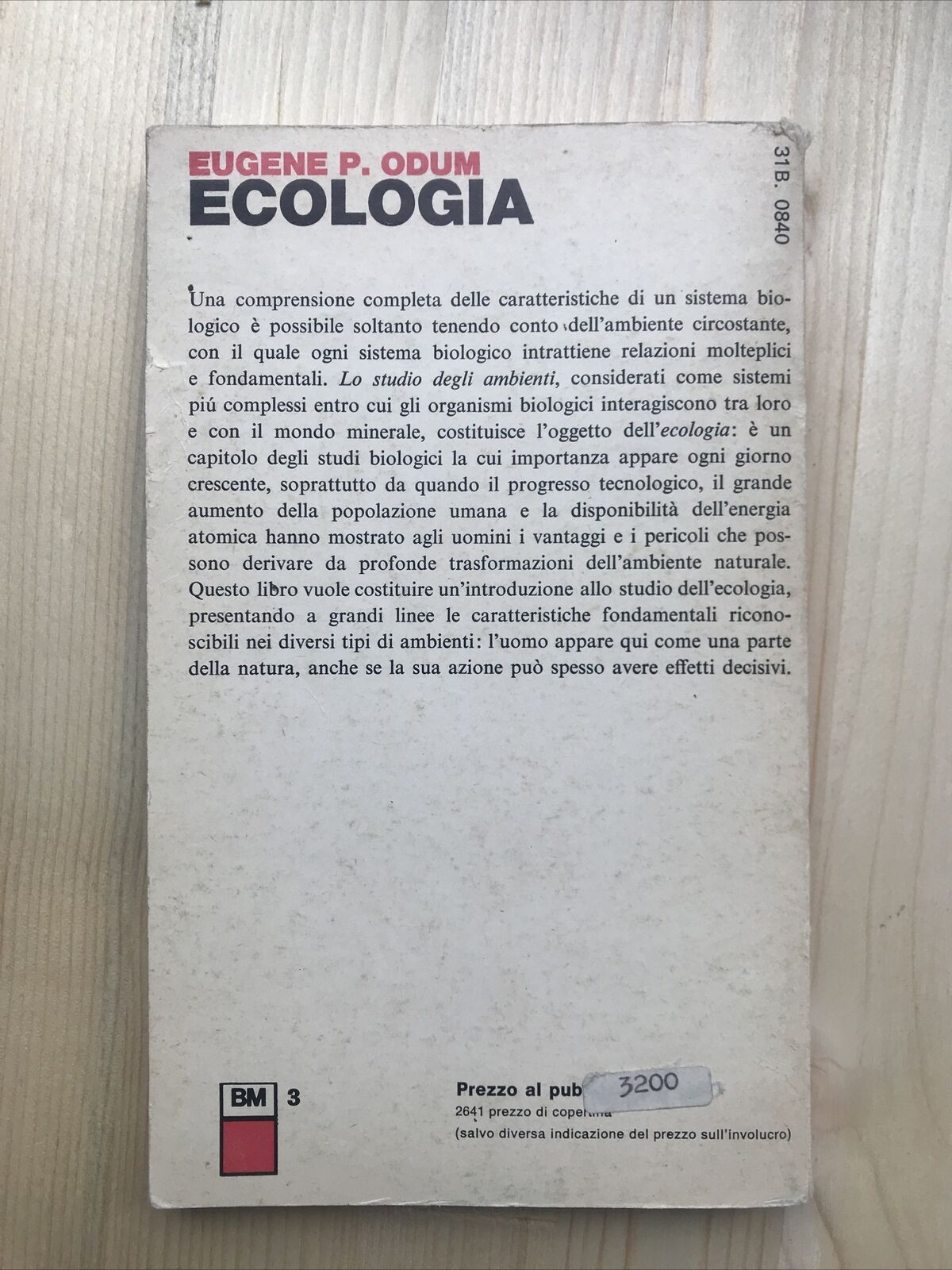 ECOLOGIA, Eugene P. Odum, zanichelli.