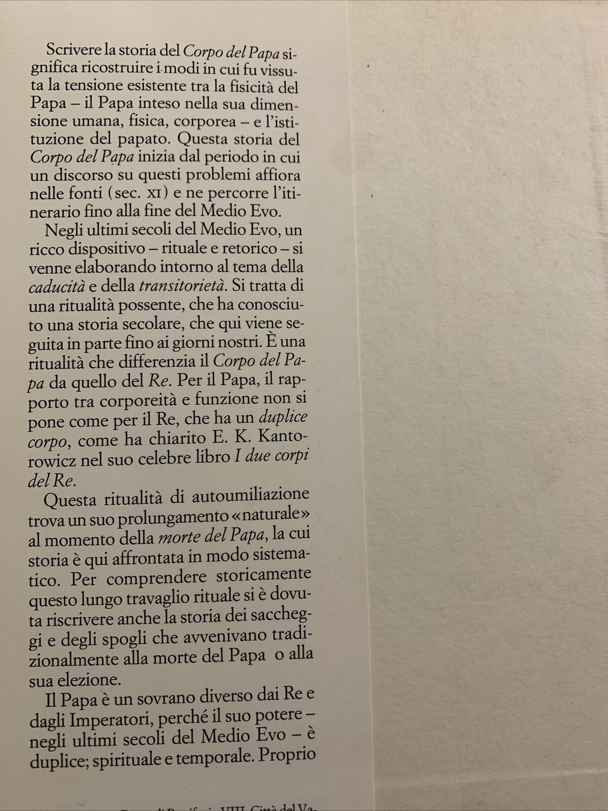Il corpo del Papa - Agostino Paravicini Bagliani. Einaudi 1994
