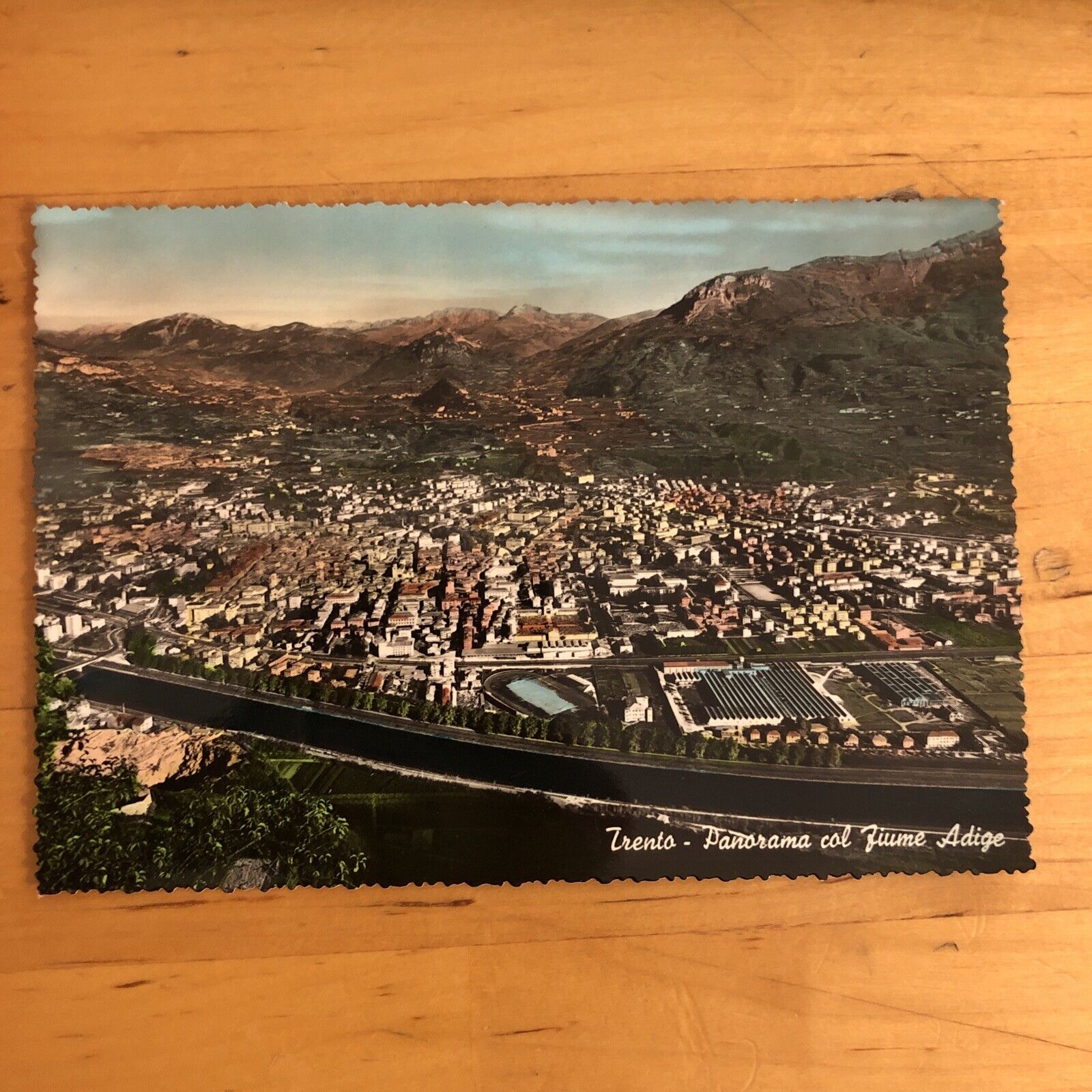Cartolina TRENTO - PANORAMA DEL FIUME ADIGE non viaggiata
