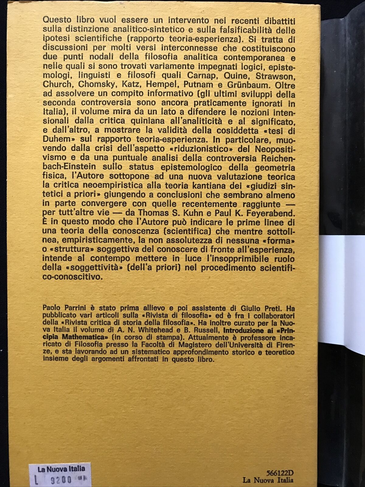 PAOLO PARRINI - Linguaggio e teoria, due saggi di analisi filosofica 1976 #