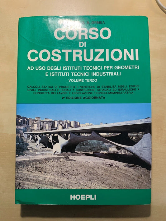 CORSO DI COSTRUZIONI - ORMEA, volume terzo 1978 #