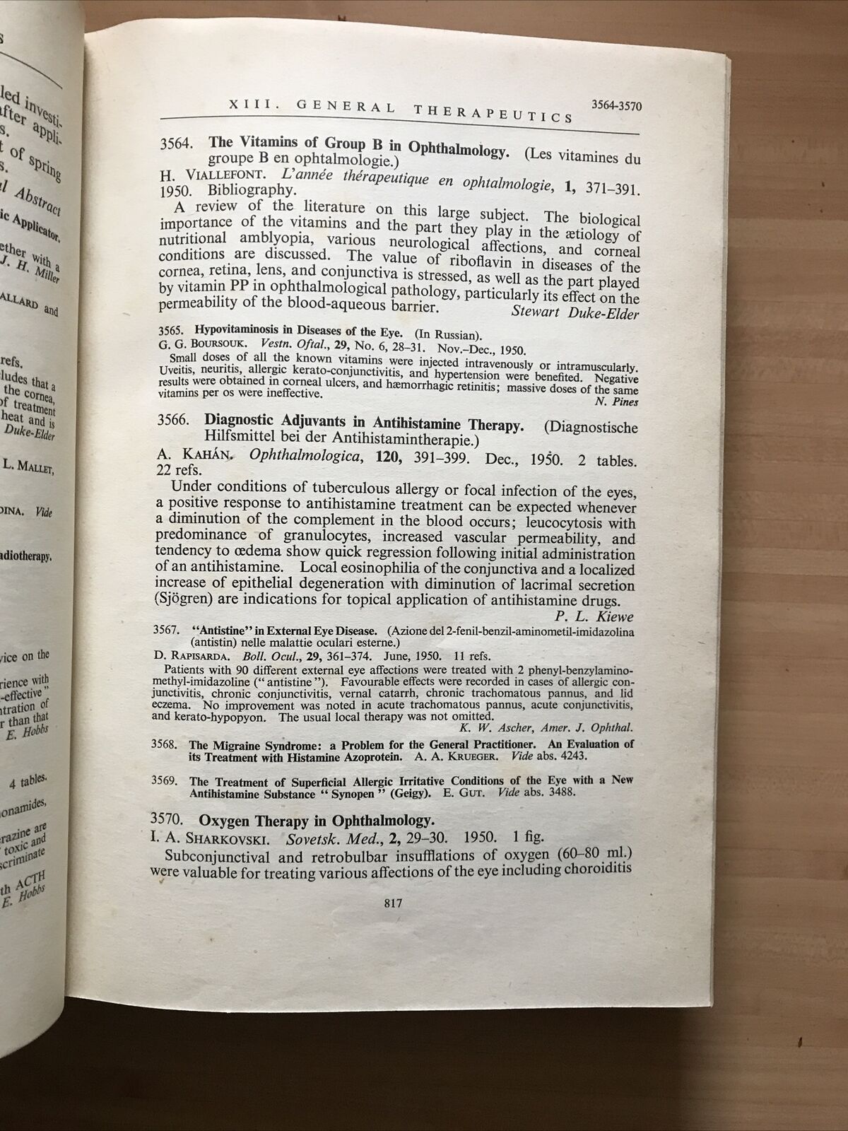 OPHTHALMIC LITERATURE - OFTALMOLOGIA 1950 Stewart Duke Elder voll.  4 pt.5-6-7