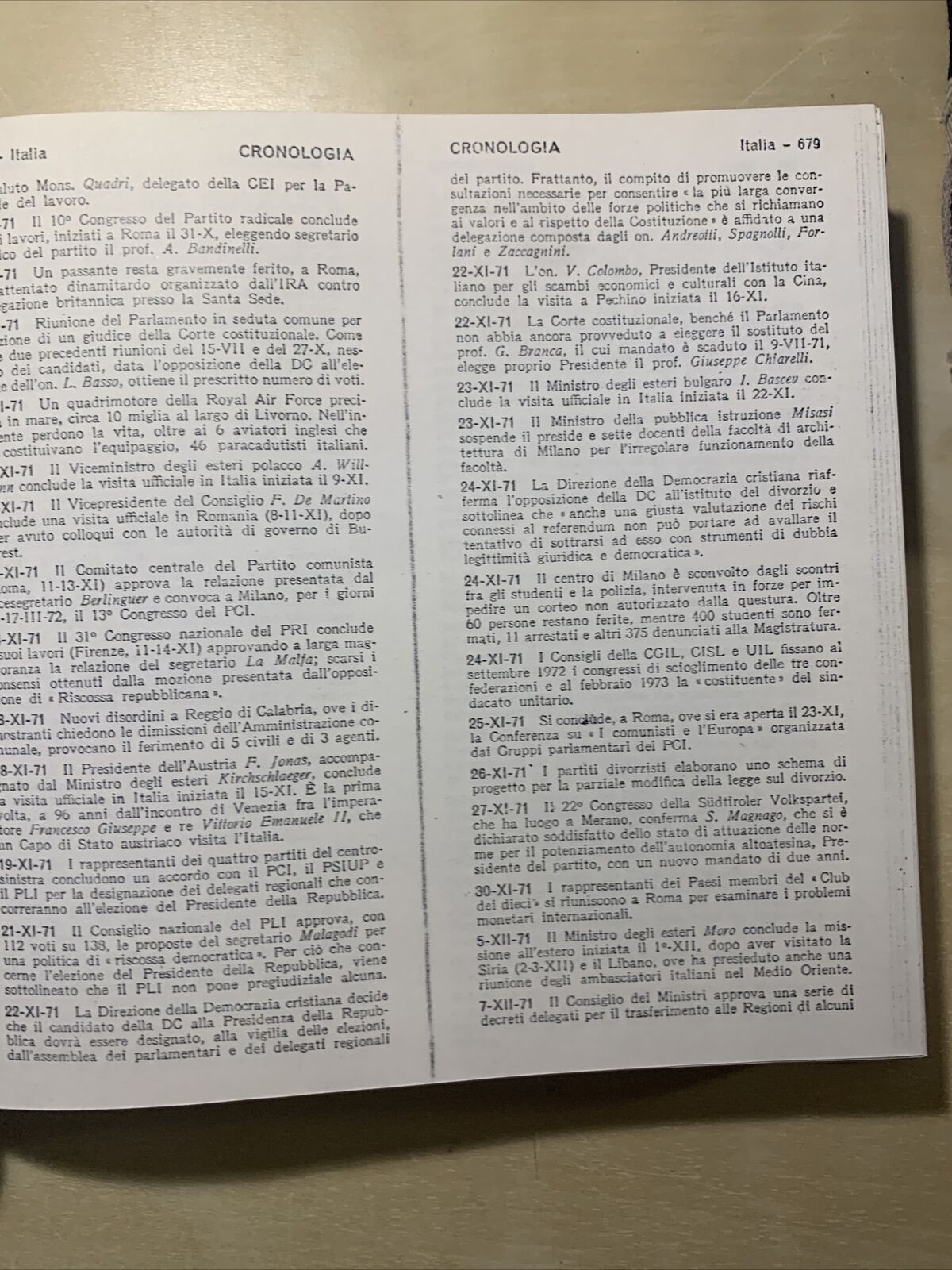 CRONOLOGIA DEGLI AVVENIMENTI POLITICI ANNI '70 (DAL 1970 AL 1980) - 3 VOLUMI #
