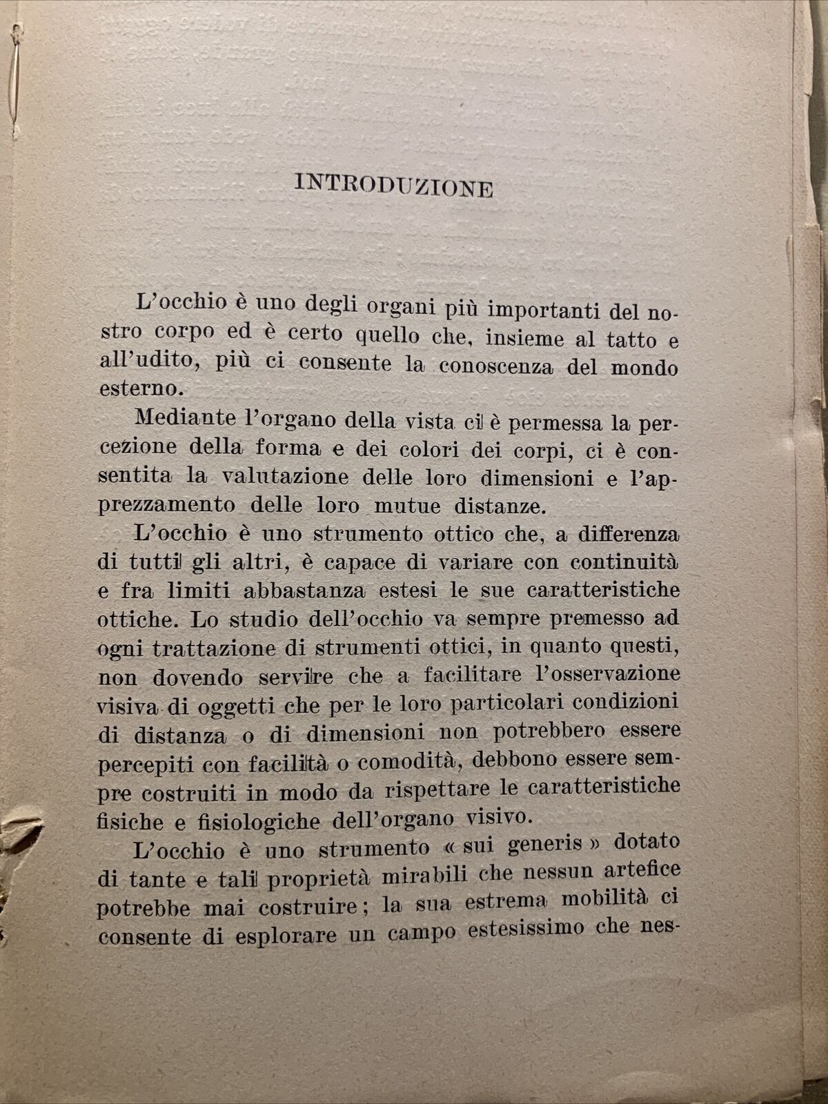 L'OCCHIO E IL MECCANISMO DELLA VISIONE - ENZO DI BARI. ZANICHELLI 1933 #