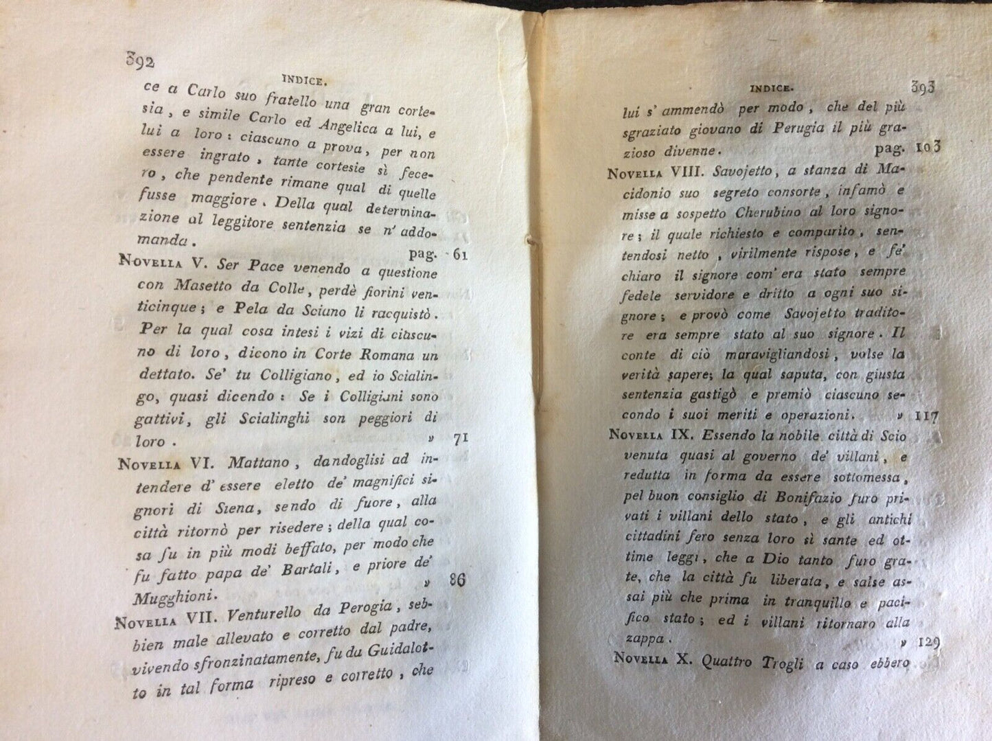 Raccolta de' novellieri Italiani, Novelle autori senesi FORTINI, SERMINI, 1815