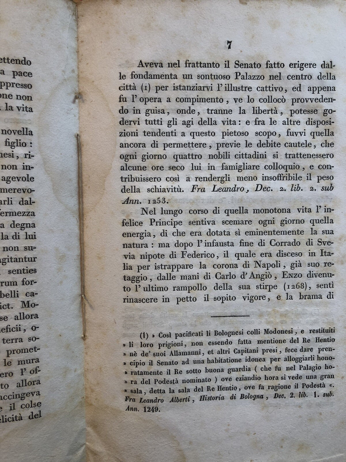 Storia del Re Enzo con suo Cenotafio - Bologna 1843 Sassi e Amoretti