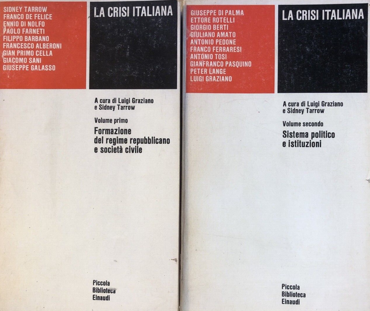 La crisi Italiana, L. Graziano, S. Tarrow. sistema politico formazione del regim