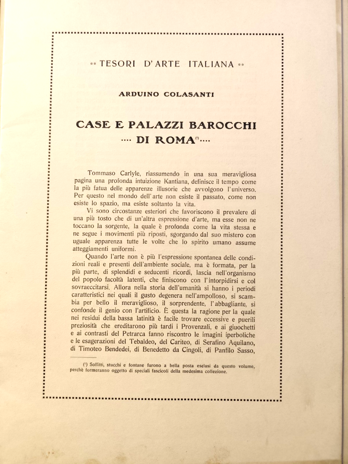 Case e palazzi barocchi di Roma, Arduino Colasanti. Bestetti Tumminelli