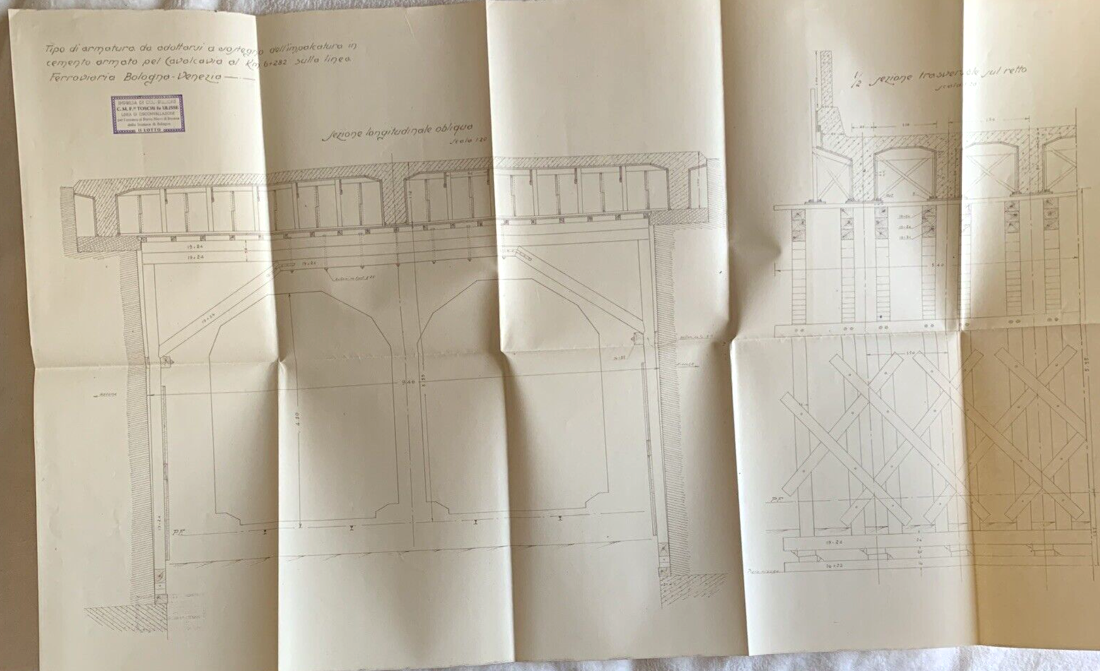 FERROVIE DELLO STATO cavalcavia linea Bologna - Venezia al km 6+282 - SEZIONI #