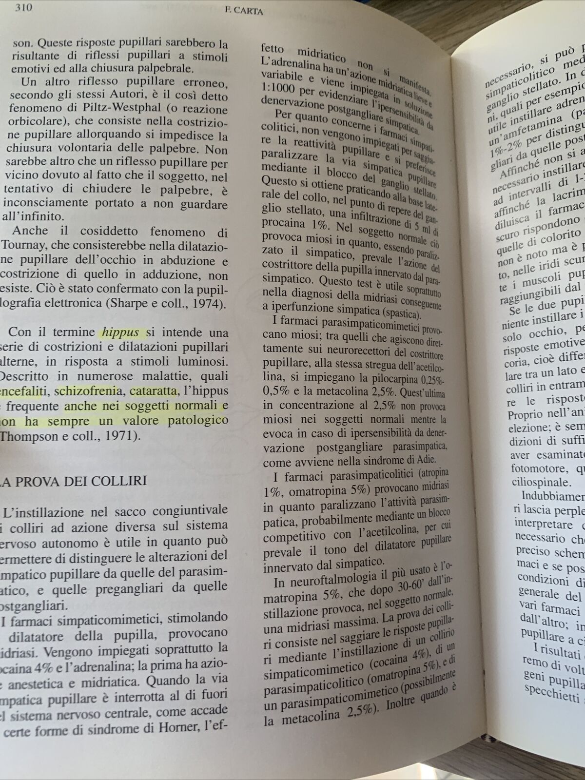 NEUROFTALMOLOGIA - FRANCESCO CARTA, EDIZIONI SBM 1997 #