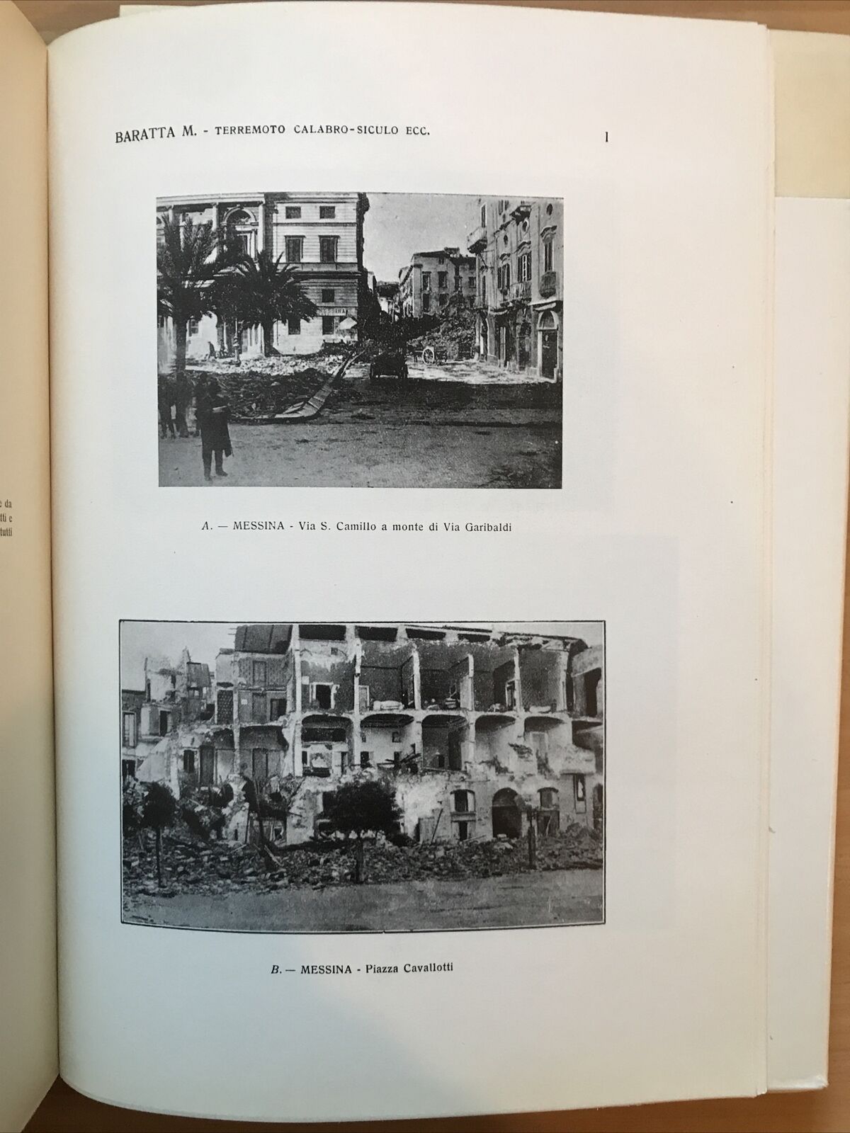 LA CATASTROFE SISMICA CALABRO MESSINESE, Mario Baratta - Arnaldo Forni + tavole#