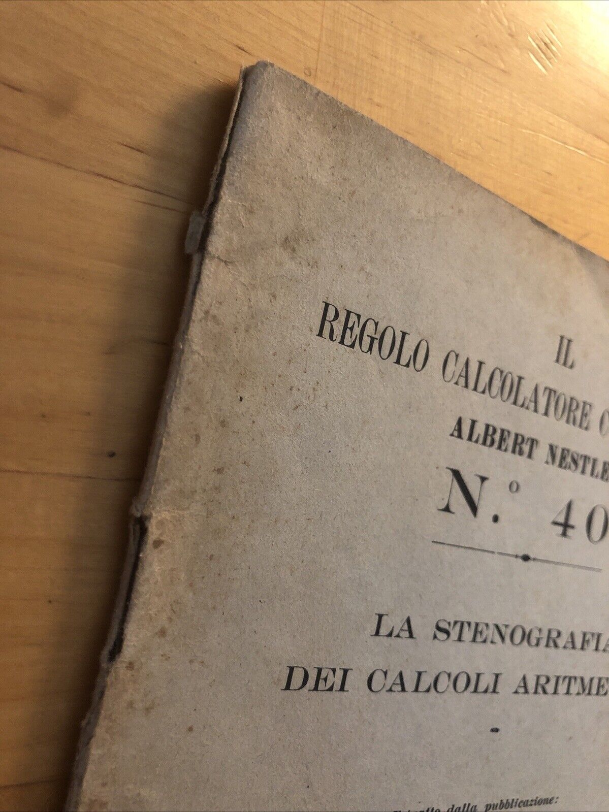La Stenografia Dei Calcoli Aritmetici, Il Regolo Calcolatore commerciale Nestler