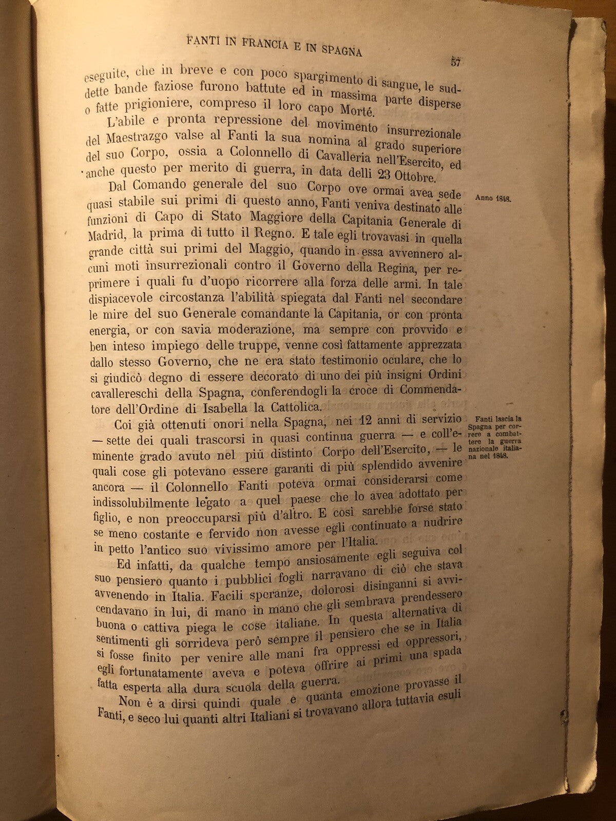 Manfredo Fanti generale d'armata sua vita scritta F. Carandini 1872 G. Civelli