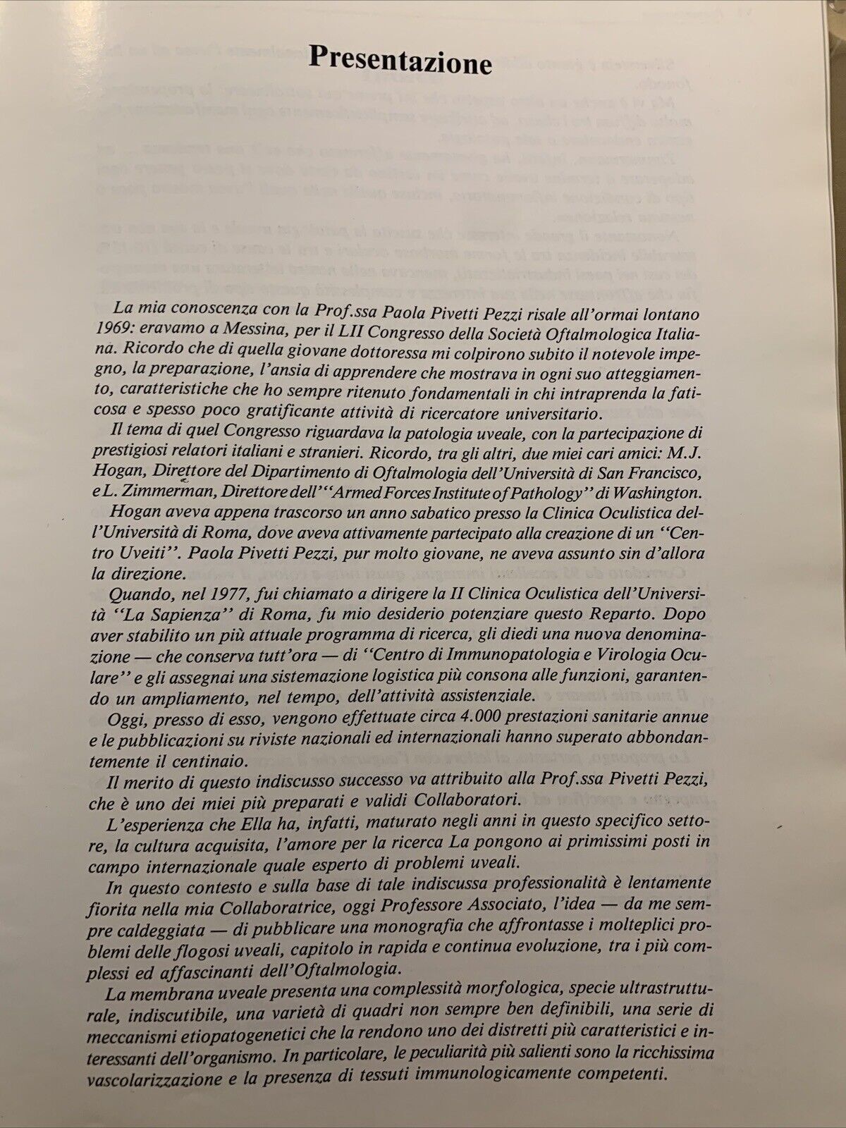 LE FLOGOSI UVEALI - PIVETTI PEZZI, MASSON 1987 #