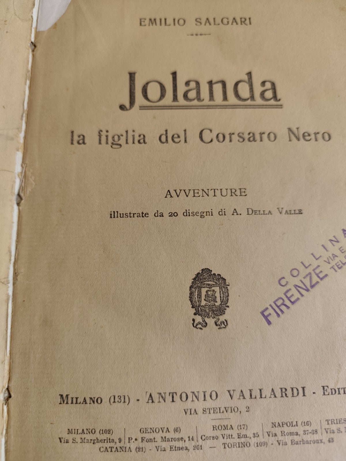 Jolanda la figlia del corsaro nero, Emilio Salgari. Vallardi 1927, illustrato