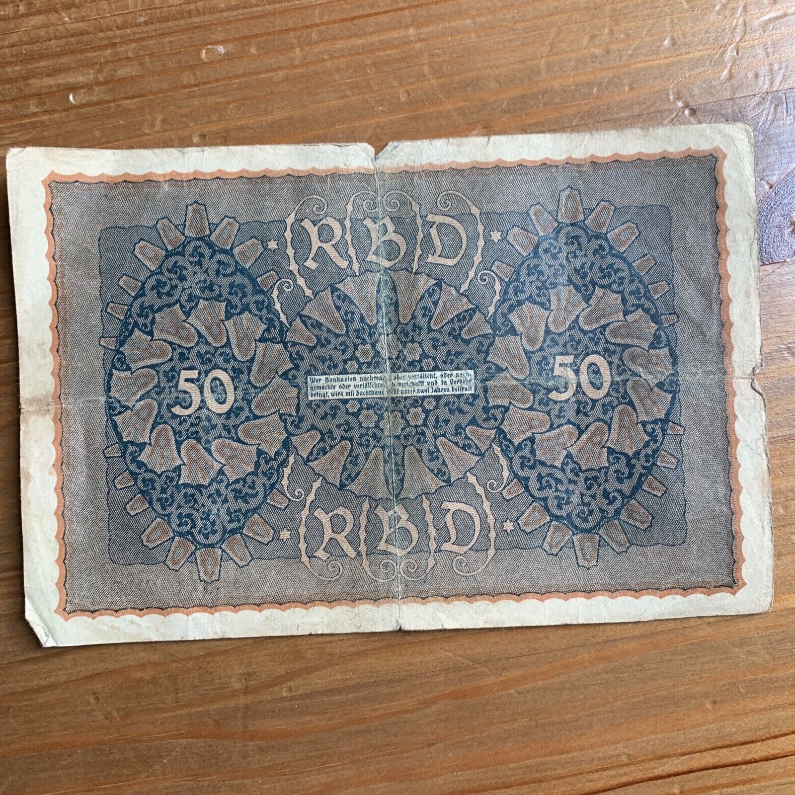 50 funfzig mark - Germany 1919 Reich Banknote