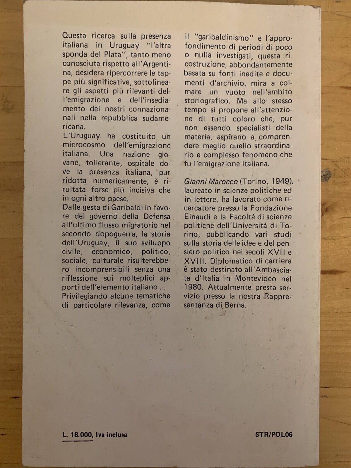 SULL'ALTRA SPONDA DEL PLATA - GIANNI MAROCCO, FRANCO ANGELI 1986